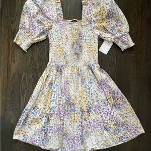NWT 1.STATE Floral Dress with Purple and Yellow Accents